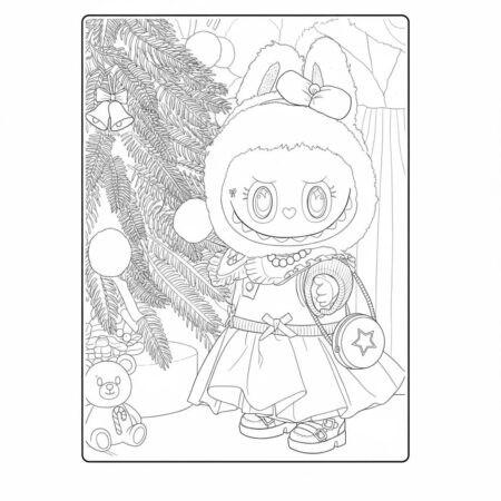 Desenho do Labubu Natalino para colorir (Desenho para Colorir)
