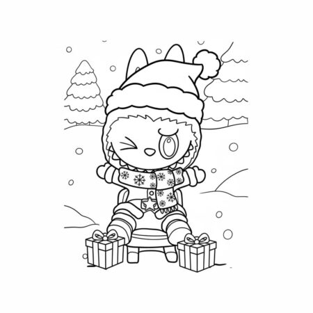 Desenho do Labubu Natalino para colorir (Desenho para Colorir)
