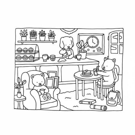 Desenho dos Bobbie Goods na cozinha para colorir (Desenho para Colorir)