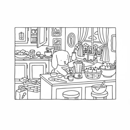 Desenho dos Bobbie Goods na cozinha para colorir (Desenho para Colorir)