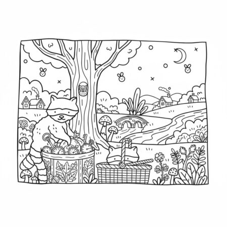 Desenho dos Bobbie Goods na floresta para colorir (Desenho para Colorir)