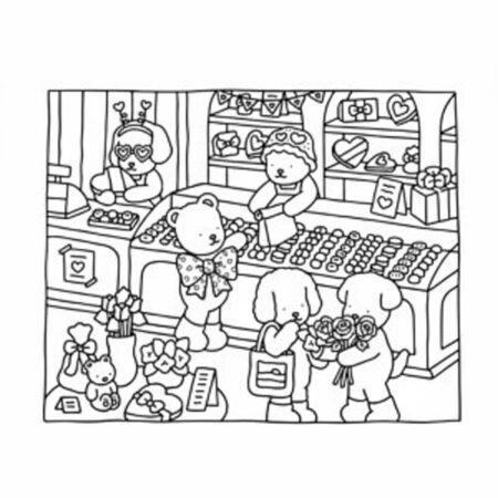 Desenho dos Bobbie Goods na loja de doces para colorir (Desenho para Colorir)