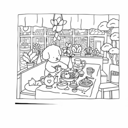 Desenho dos Bobbie Goods na mesa de chá para colorir (Desenho para Colorir)