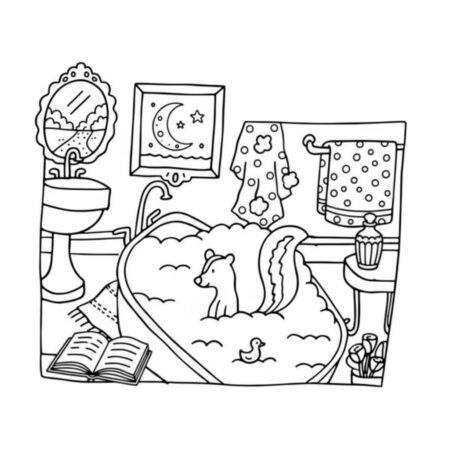 Desenho dos Bobbie Goods no banheiro para colorir (Desenho para Colorir)