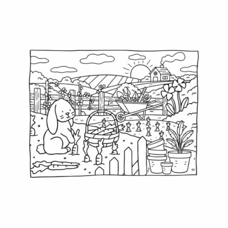 Desenho dos Bobbie Goods no jardim para colorir (Desenho para Colorir)