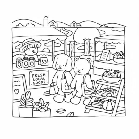 Desenho dos Bobbie Goods no mercado para colorir (Desenho para Colorir)