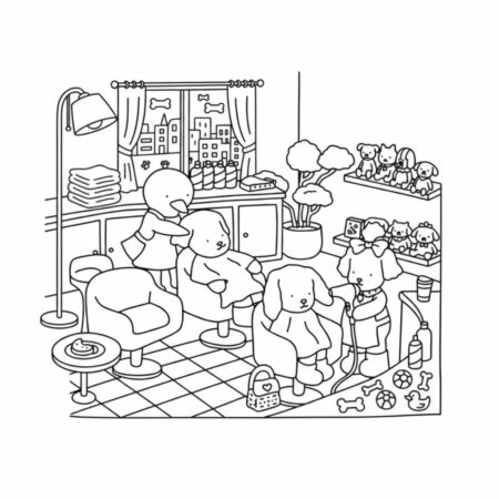 Desenho dos Bobbie Goods no salão de beleza para colorir (Desenho para Colorir)