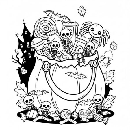 Doces e Travessuras (Desenho para Colorir)