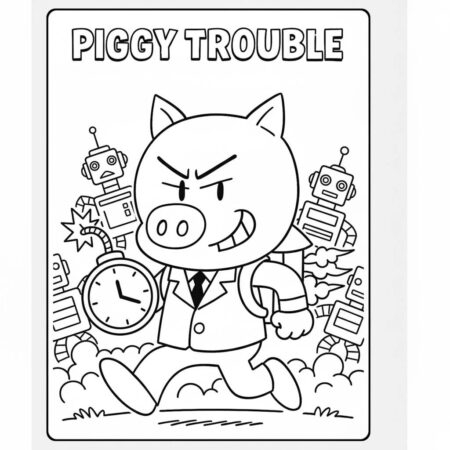 Dog Man em Ação (Desenho para Colorir)