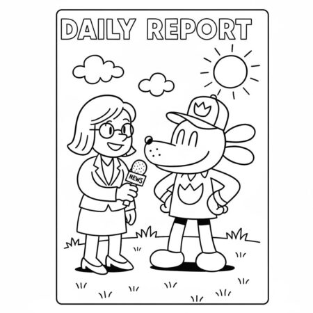 Dog Man fazendo reportagem (Desenho para Colorir)