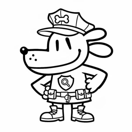 Dog Man policial (Desenho para Colorir)