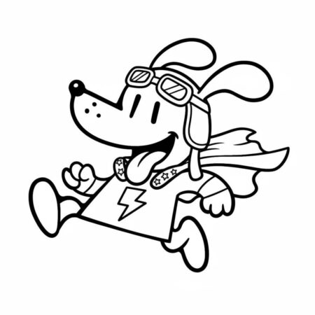 Dog Man super herói (Desenho para Colorir)