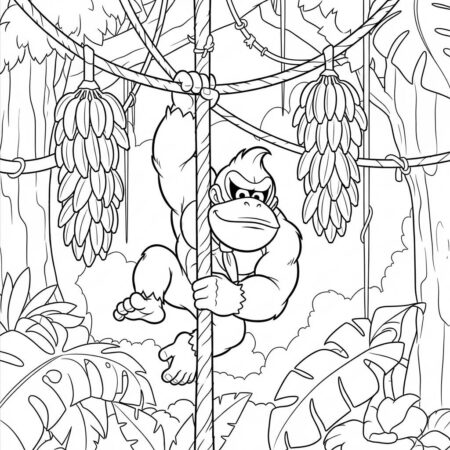 Donkey Kong Aventura (Desenho para Colorir)