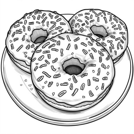 Donuts Realistas Detalhados (Desenho para Colorir)
