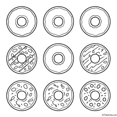 Donuts Simples para Criancas (Desenho para Colorir)