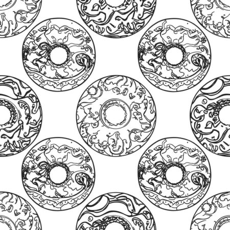 Donuts Vintage (Desenho para Colorir)