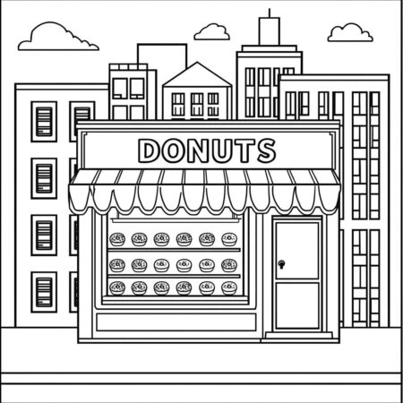 Donuts da Cidade (Desenho para Colorir)