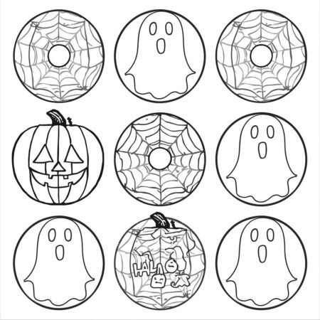 Donuts de Halloween (Desenho para Colorir)