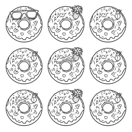 Donuts de Verao (Desenho para Colorir)