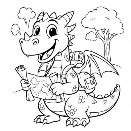 Dragao Aventureiro (Desenho para Colorir)