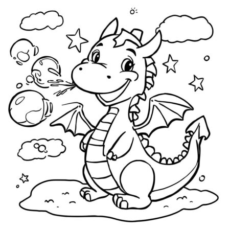 Dragao Brincalhao (Desenho para Colorir)