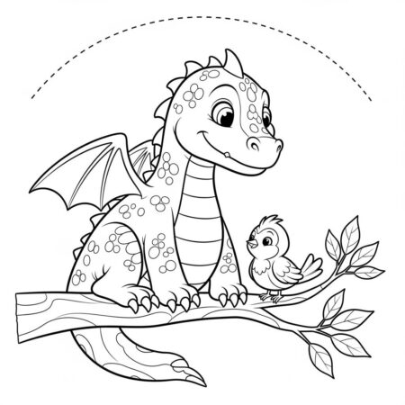 Dragao com Amigo (Desenho para Colorir)