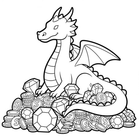 Dragao de Ouro (Desenho para Colorir)