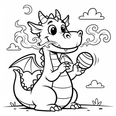 Dragao para Criancas (Desenho para Colorir)