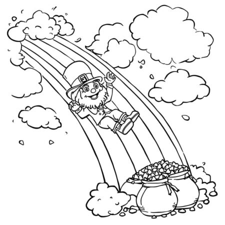 Duende e Arco Iris (Desenho para Colorir)