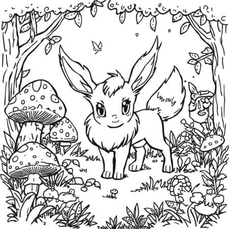 Eevee Aventura (Desenho para Colorir)
