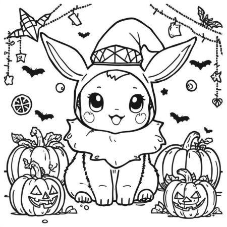 Eevee Halloween (Desenho para Colorir)