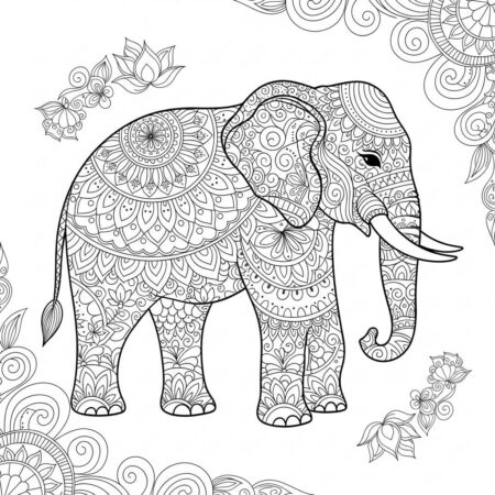 Elefante para Adultos (Desenho para Colorir)