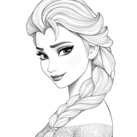 Elsa Realista (Desenho para Colorir)