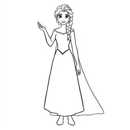 Elsa Simples (Desenho para Colorir)