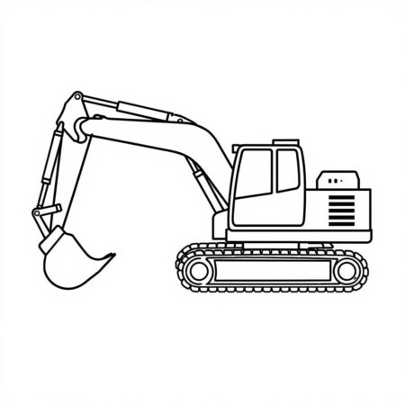Escavadora Simples (Desenho para Colorir)