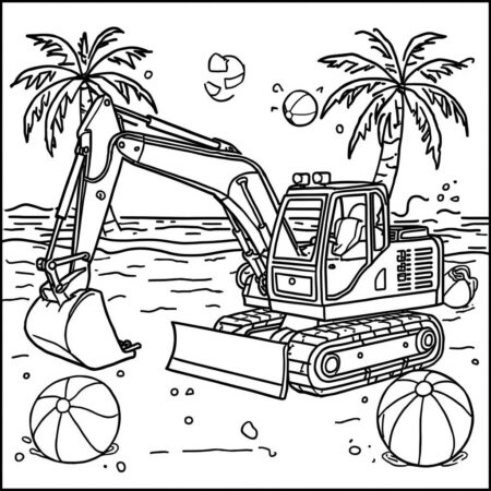 Escavadora de Verao (Desenho para Colorir)