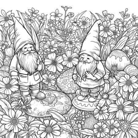 Esculturas de Jardim (Desenho para Colorir)
