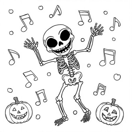 Esqueleto dancante Para Meninos (Desenho para Colorir)