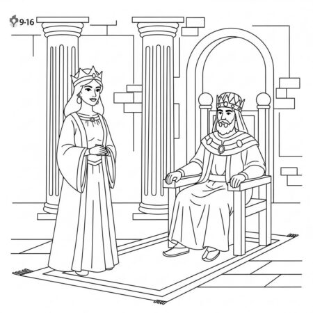Ester e o Rei (Desenho para Colorir)