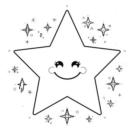 Estrela Brilhante (Desenho para Colorir)