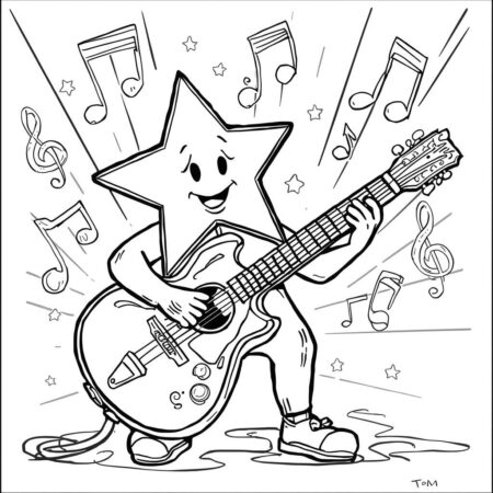 Estrela Musical (Desenho para Colorir)