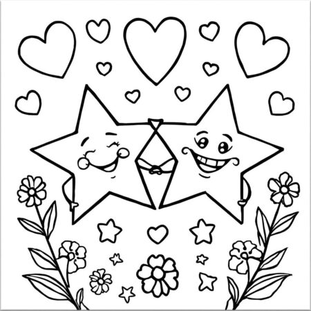 Estrela da Amizade (Desenho para Colorir)
