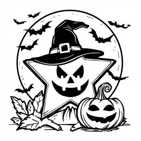 Estrela de Halloween (Desenho para Colorir)