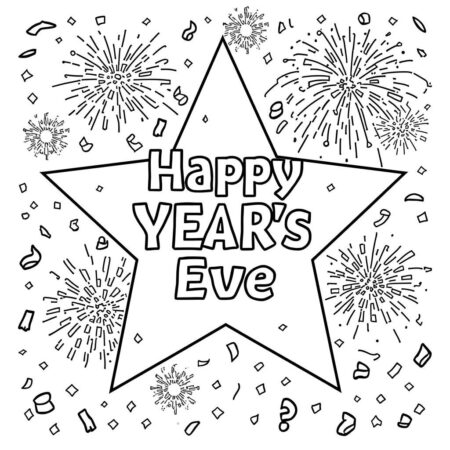 Estrela do Ano Novo (Desenho para Colorir)