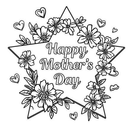 Estrela do Dia das Maes (Desenho para Colorir)