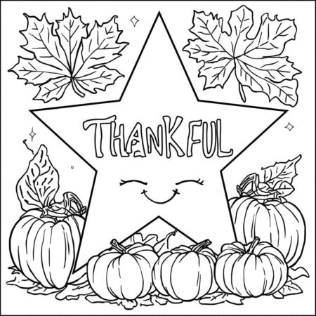 Estrela do Dia de Acao de Gracas (Desenho para Colorir)