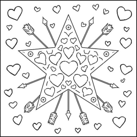 Estrela do Dia dos Namorados (Desenho para Colorir)
