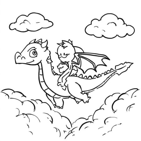 Estrela e Dragao (Desenho para Colorir)