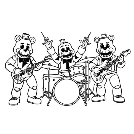 FNAF Music Band (Desenho para Colorir)