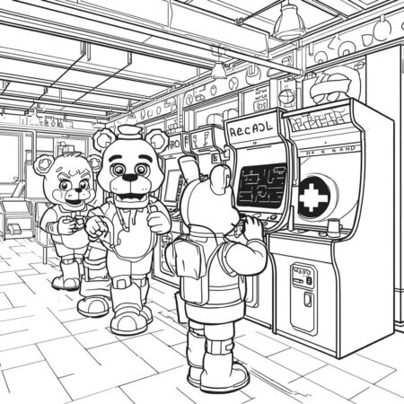 FNAF Retro Arcade (Desenho para Colorir)